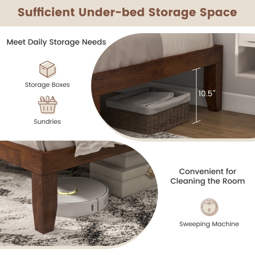 Matelas plateforme en bois à lattes de bois pour lit simple de 14 po de Costway