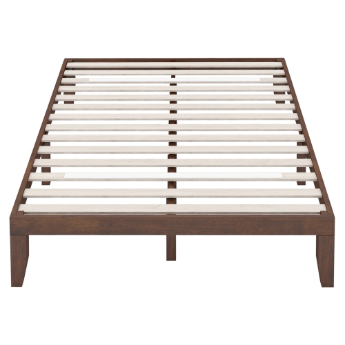 Cadre de lit en bois de Costway pour grand lit 14 po matelas plateforme lattes de bois support