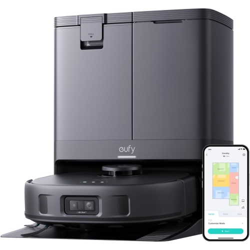 Image 1 de 6.. eufy X10 Pro Omni Robot Vacuum and Mop with 8,000 Pa Suction, Dual Mops with 12 mm Auto-Lift and Carpet Detection, AI Obstacle Avoidance, Auto Mop