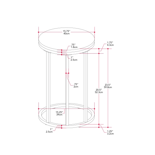 Amber & Emily Dallas Round Side / Accent Table