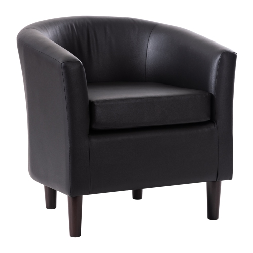 Amber & Emily Sophia Vegan Leather Barrel Chair