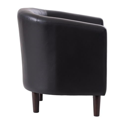 Amber & Emily Sophia Vegan Leather Barrel Chair