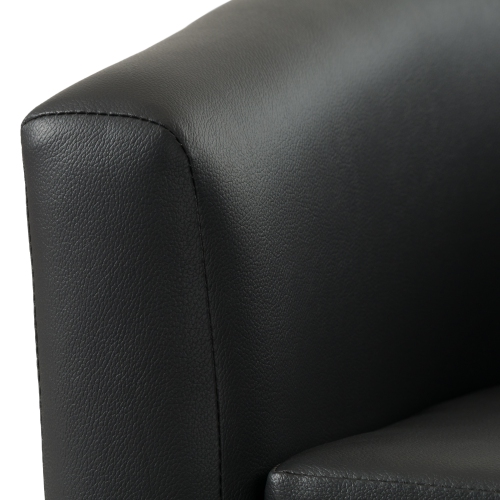 Amber & Emily Sophia Vegan Leather Barrel Chair