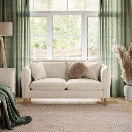 Image 1 of 8.. Amber & Emily Oliver Boucle Elegant Minimalist Loveseat