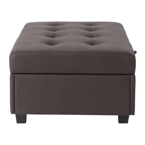 Amber & Emily Owen Vegan Leather Storage Ottoman