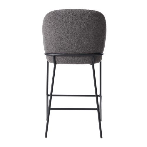 Amber & Emily Avery Boucle Curved Back Modern Counter Height Bar Stool