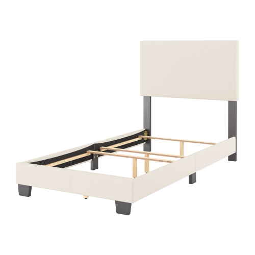 Amber & Emily Luna Boucle Uphostered Off White Single Bed