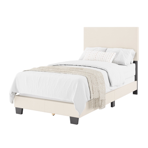 Amber & Emily Luna Boucle Uphostered Off White Single Bed