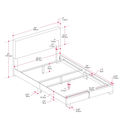 Amber & Emily Luna Boucle Uphostered Off White Single Bed