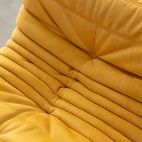 Fauteuil poire et sofa long LivinVeluris - Jaune