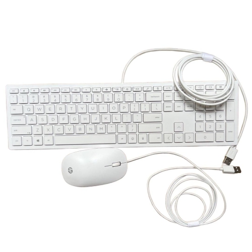 HP  Refurbished (Good) Keyboard/ Mouse Combo, Wired USB In White
