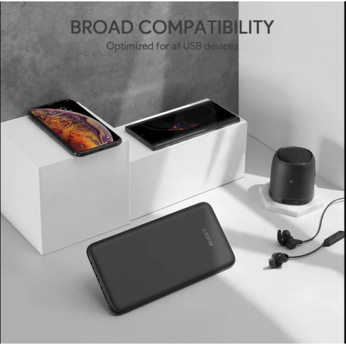 AUKEY Slimline USB C Power Bank with 3 Input & 4 Output 20000mAh