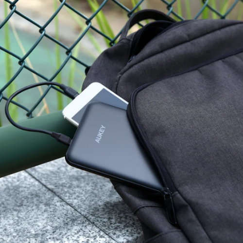 AUKEY Slimline USB C Power Bank with 3 Input & 4 Output 20000mAh