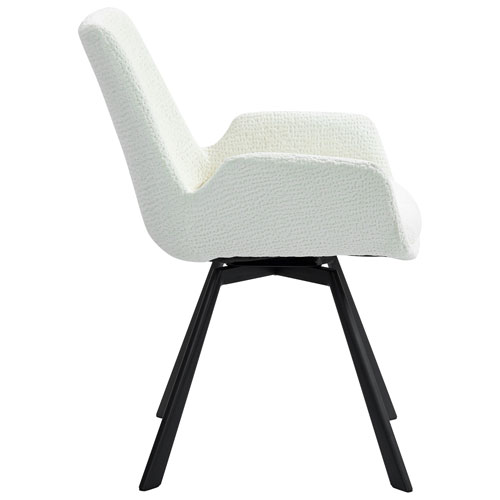 Chaise de salle à manger moderne en tissu Signy - Ensemble de 2 - Ivoire