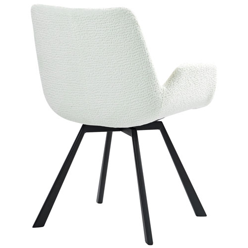 Chaise de salle à manger moderne en tissu Signy - Ensemble de 2 - Ivoire