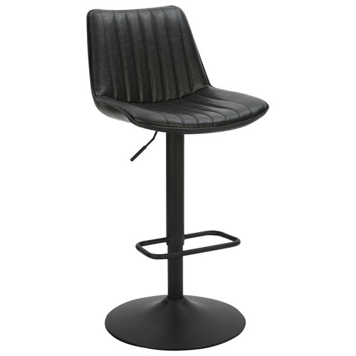 Kosi Contemporary Adjustable Height Air-Lift Barstool - Set of 2 - Black