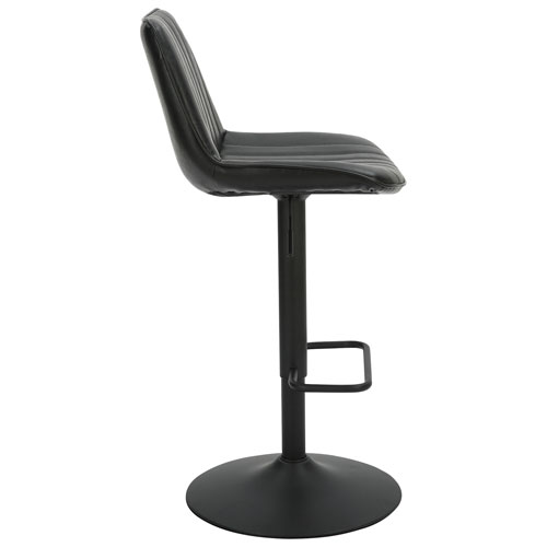 Kosi Contemporary Adjustable Height Air-Lift Barstool - Set of 2 - Black