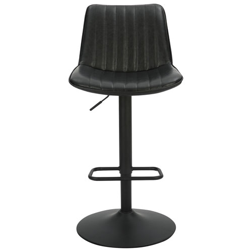 Kosi Contemporary Adjustable Height Air-Lift Barstool - Set of 2 - Black