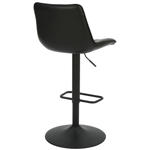 Kosi Contemporary Adjustable Height Air-Lift Barstool - Set of 2 - Black