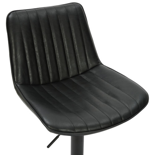 Kosi Contemporary Adjustable Height Air-Lift Barstool - Set of 2 - Black