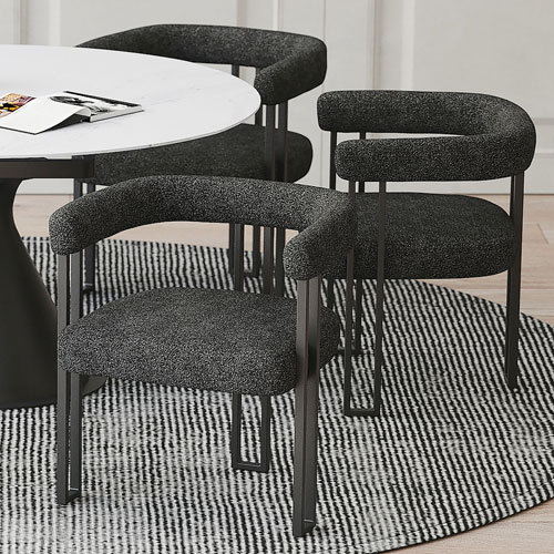 Scarlet Contemporary Fabric Dining Chair - Set of 2 - Charcoal