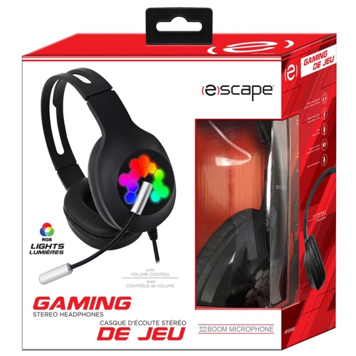 Escape - Gaming Headset, Stereo, Wired with Built-in Microphone and Remote Control, Black