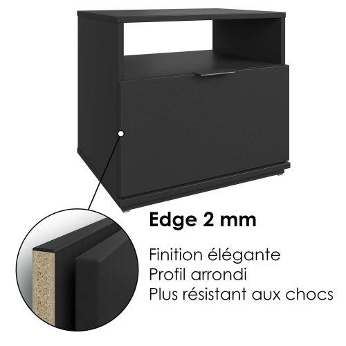 SUA-V - Ashton Thermally Fused Laminate Nightstand, Black