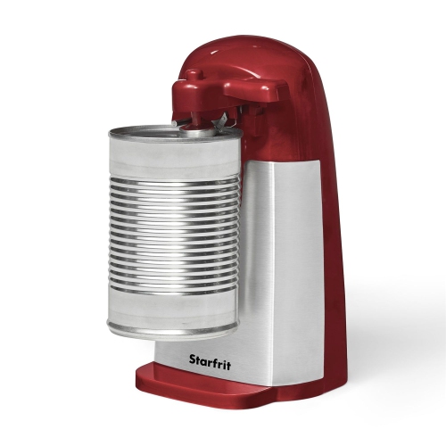 Starfrit - Electric Can Opener with Bottle Opener and Knife Sharpener, Red