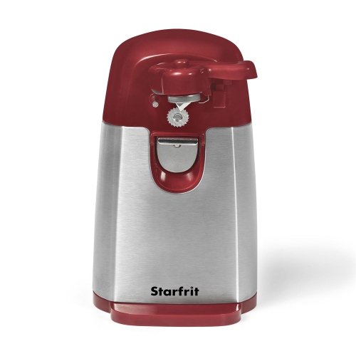 Starfrit - Electric Can Opener with Bottle Opener and Knife Sharpener, Red