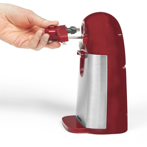 Starfrit - Electric Can Opener with Bottle Opener and Knife Sharpener, Red