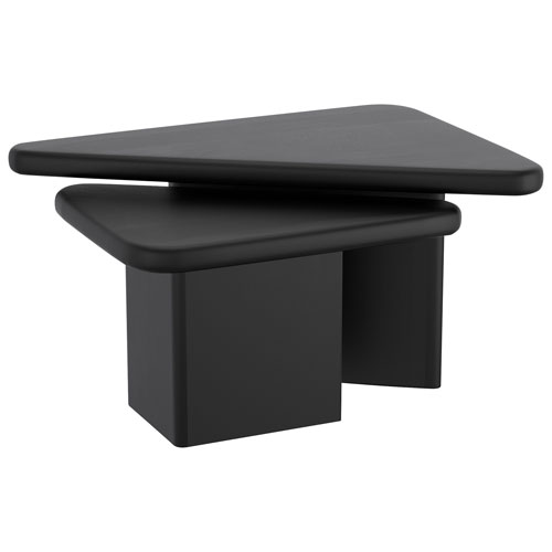 Draco 2-Piece Contemporary Triangular Table Set - Black
