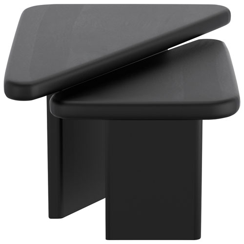 Draco 2-Piece Contemporary Triangular Table Set - Black