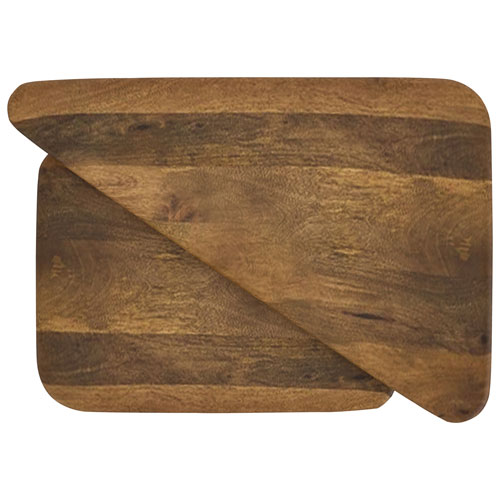 Ensemble de 2 tables triangulaires contemporaines Draco - Noyer