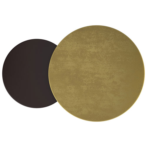 Adira 2-Piece Contemporary Round Table Set - Antique Gold/Black