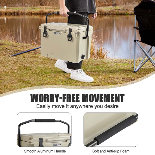 Glacière portative de 25 pintes avec glacière à parois isolées Rotomolded de Costway pour 5-7 jours