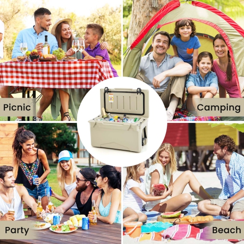 Costway 30 QT Rotomolded Cooler Portable Ice Chest Ice Retention for 5-7 Days