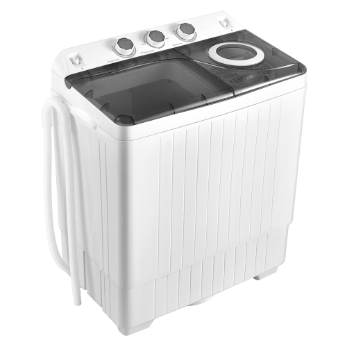 COSTWAY  26Lbs Portable Semi-Automatic Twin Tub Washing Machine With Drain Pump