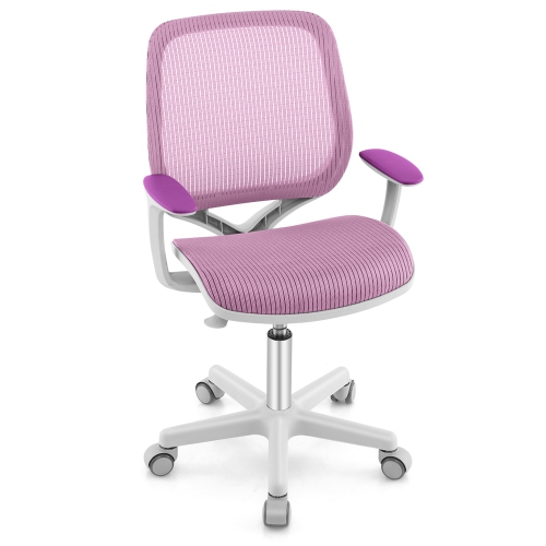 Costway Kids Desk Chair Swivel Mesh Children Computer Chair with Adjustable Height Purple
