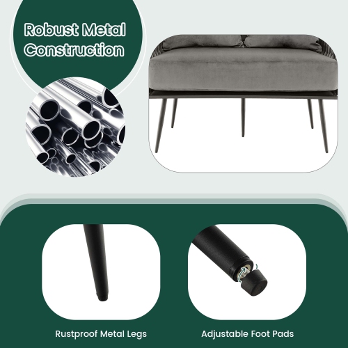 Sofa moderne avec causeuse, revêtement en velours hollandais, dossier tissé et accoudoirs Costway