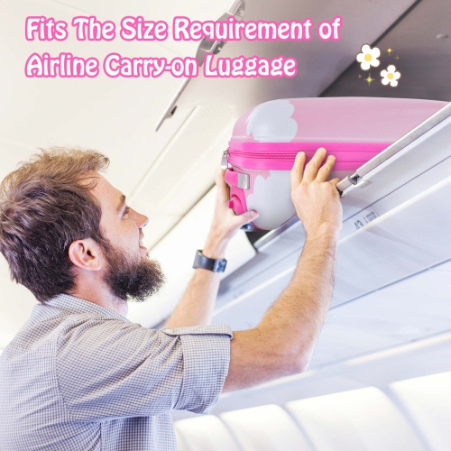 2PC Ensemble de valises de cabine pour enfants 12 po et valise à roulettes de 16 po pour les voyages