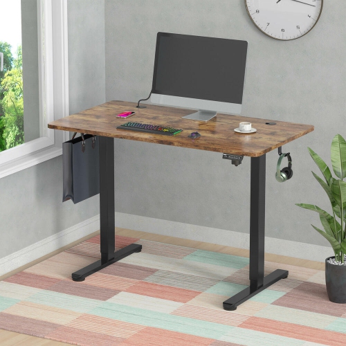 All-in-One Ergonomic Sit Standing Desk with Table Top, 43 x 24 inch Height Adjustable Electric Computer Sit Stand Desk Home Office Table(Whole-Piece