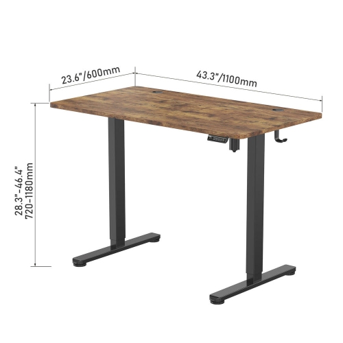 All-in-One Ergonomic Sit Standing Desk with Table Top, 43 x 24 inch Height Adjustable Electric Computer Sit Stand Desk Home Office Table(Whole-Piece