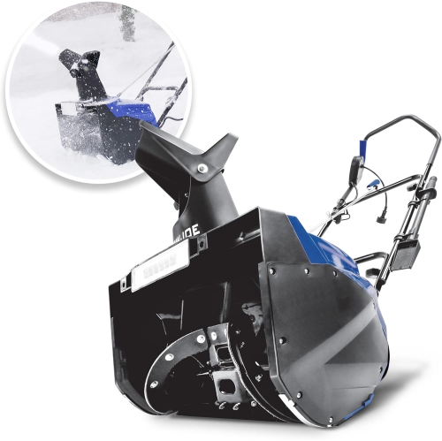 SNOW JOE  Sj623E 18-Inch 15-Amp Electric Single Stage Snow Thrower W/headlights Clearing Width, Motor In Blue