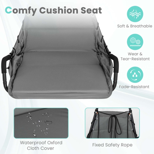 Chaise pivotante avec support extra large et siège coussiné pour l'extérieur de Costway