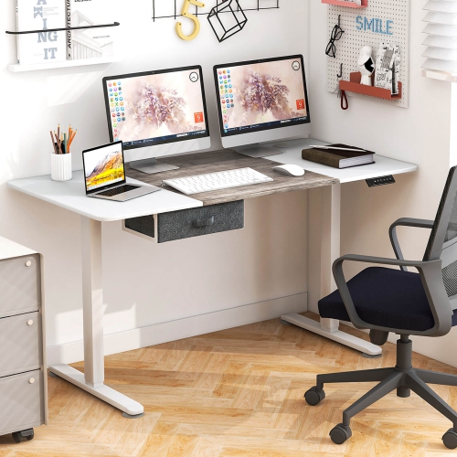 Costway Electric Standing Desk 55" x 28" Height Adjustable Sit Stand with USB Charging Port