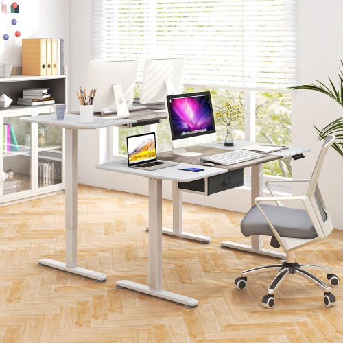 Costway Electric Standing Desk 55" x 28" Height Adjustable Sit Stand with USB Charging Port