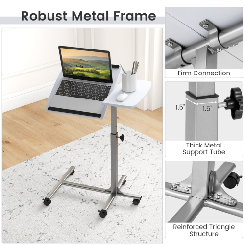 Costway Mobile Standing Desk Height Adjustable Sit to Stand Laptop Desk