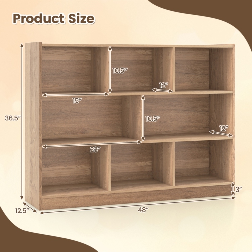 Costway 3-tier Open Bookcase 8-Cube Bookshelf Storage Display Cabinet