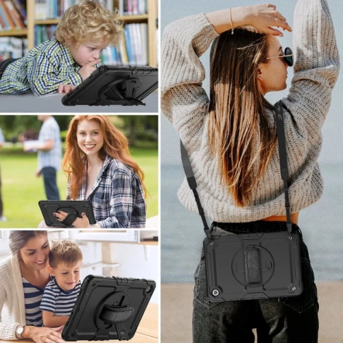 Shockproof Samsung Galaxy Tab A9 Plus / A9+ Case with Screen Protector - 11 inch Tablet Cover, Black