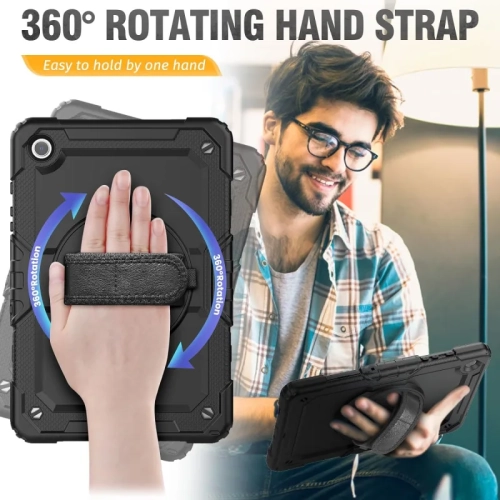 Shockproof Samsung Galaxy Tab A9 Plus / A9+ Case with Screen Protector - 11 inch Tablet Cover, Black